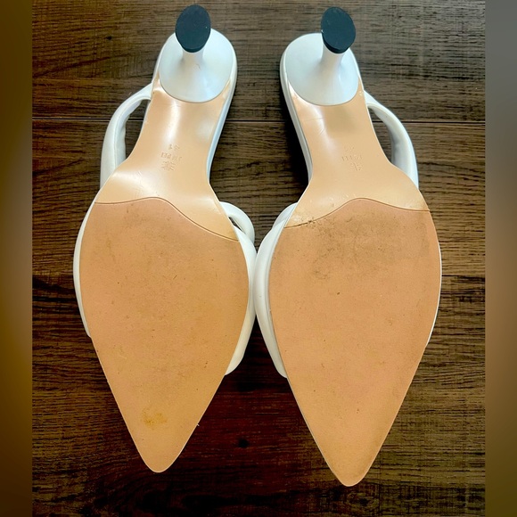 White Open toe Mules . Worn once - Picture 2 of 4